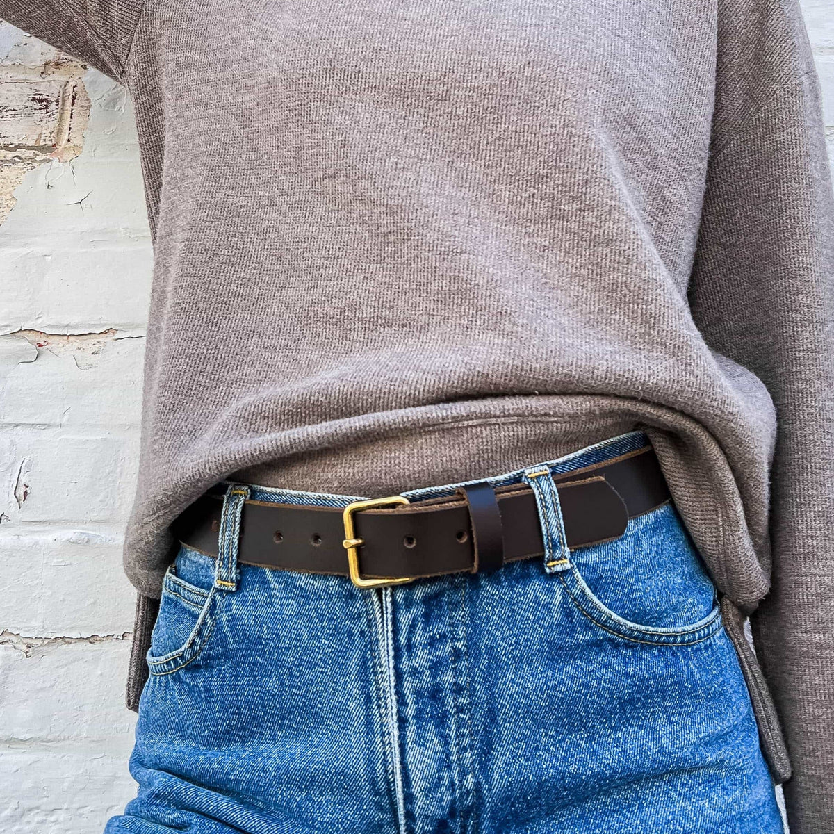 Kyomi black premium leather belt