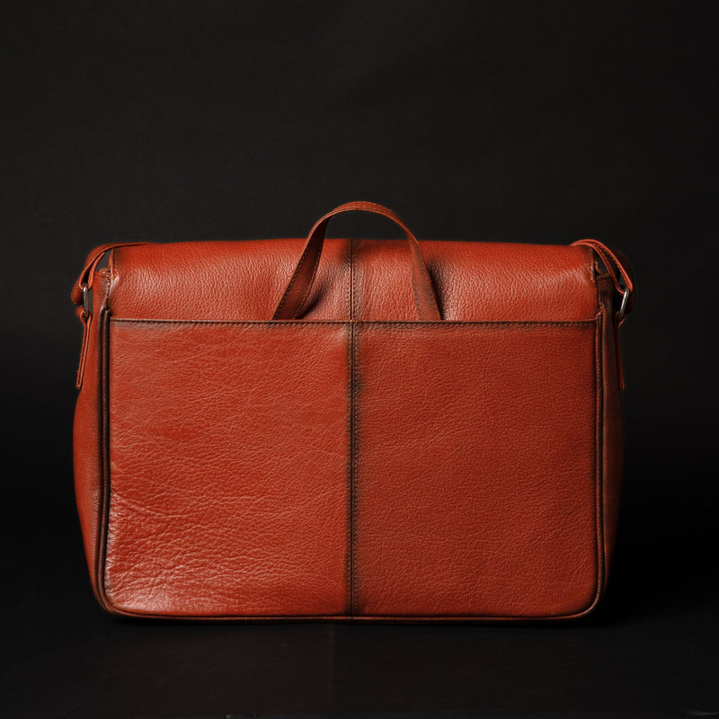 Lisbon - Vintage Tan Full-Grain Leather Laptop Bag