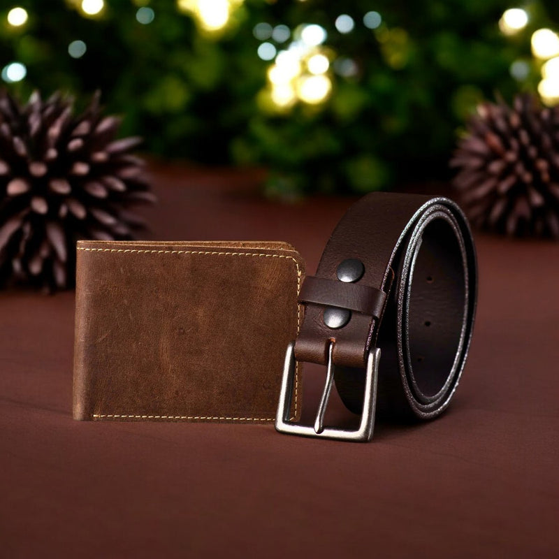 Long Haul Belt + Wallet - Men's Leather Belt and Wallet Gift Set