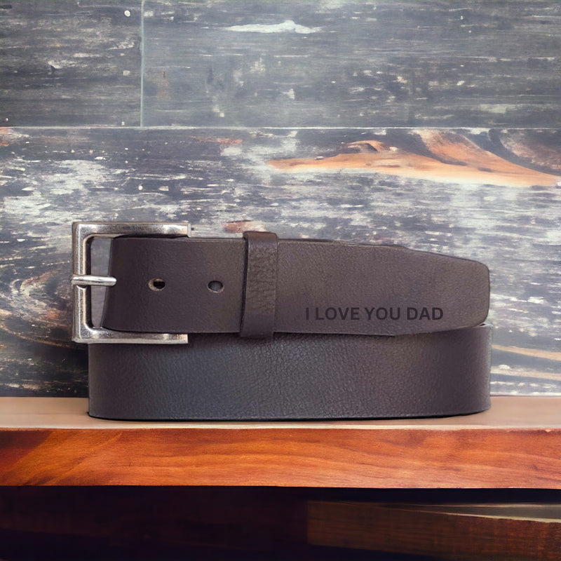 The Long Haul Belt - Brown Custom Engraved Leather Belt