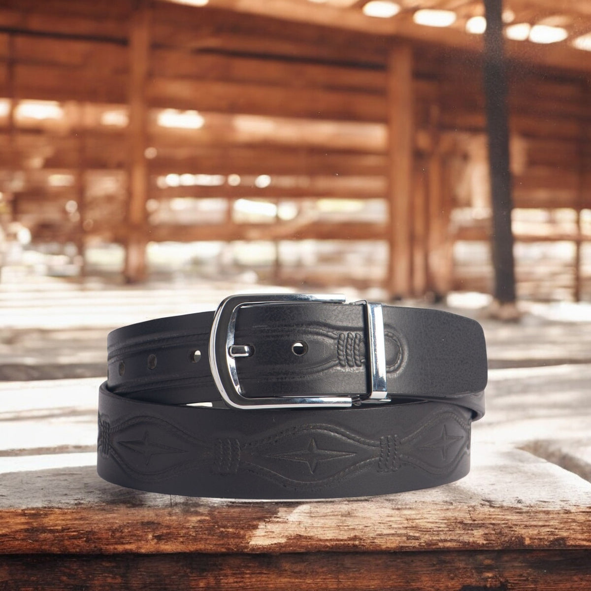 The Wrangler full-grain leather belt strap with heavy-duty buckle