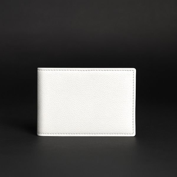The Ivory Wallet - Premium White Pebbled Full Grain Leather Wallet