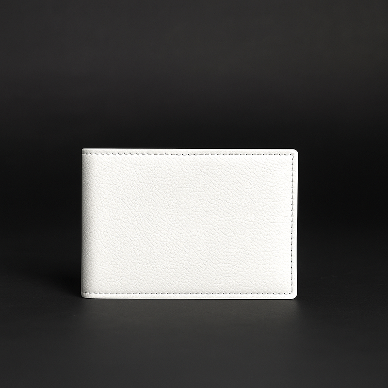 The Ivory Wallet - Premium White Pebbled Full Grain Leather Wallet