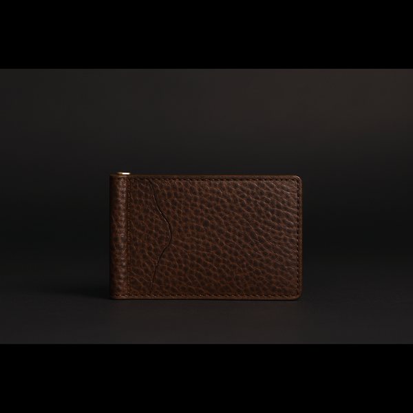 The Maverick Wallet - Slim Bison Leather Money Clip Wallet