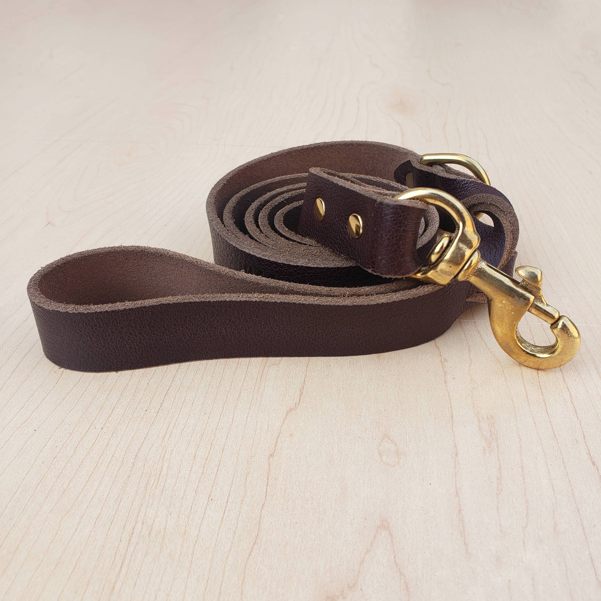 Braided leather dog leash, 60 inch