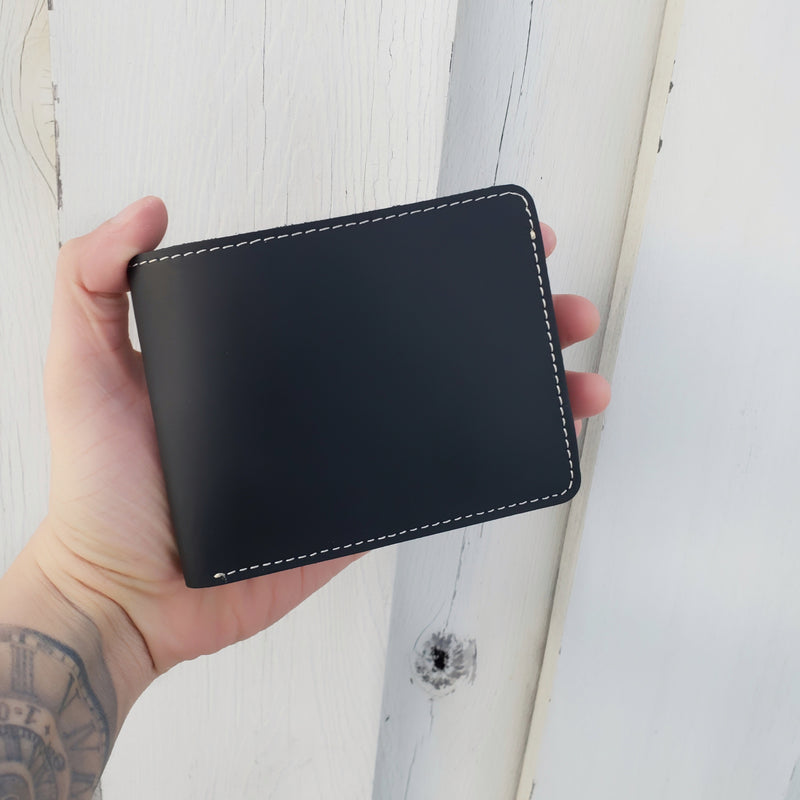 Black Full Grain Leather Minimalist Wallet