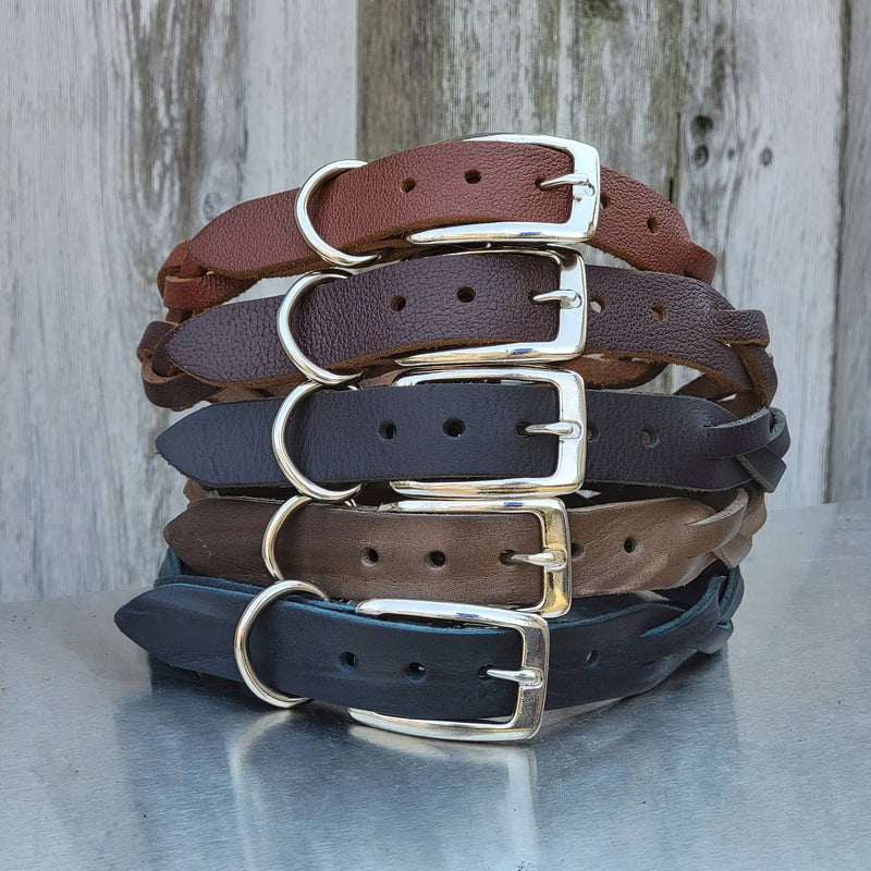 Handmade Braided Leather Dog Collars Canada