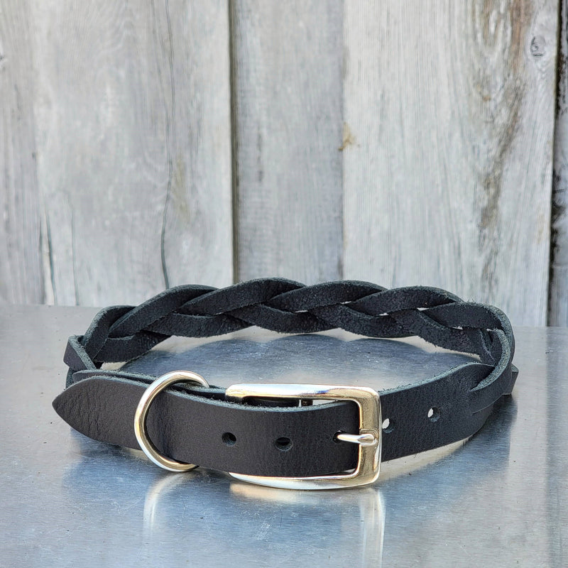 Handmade Braided Leather Dog Collars - Made in Canada