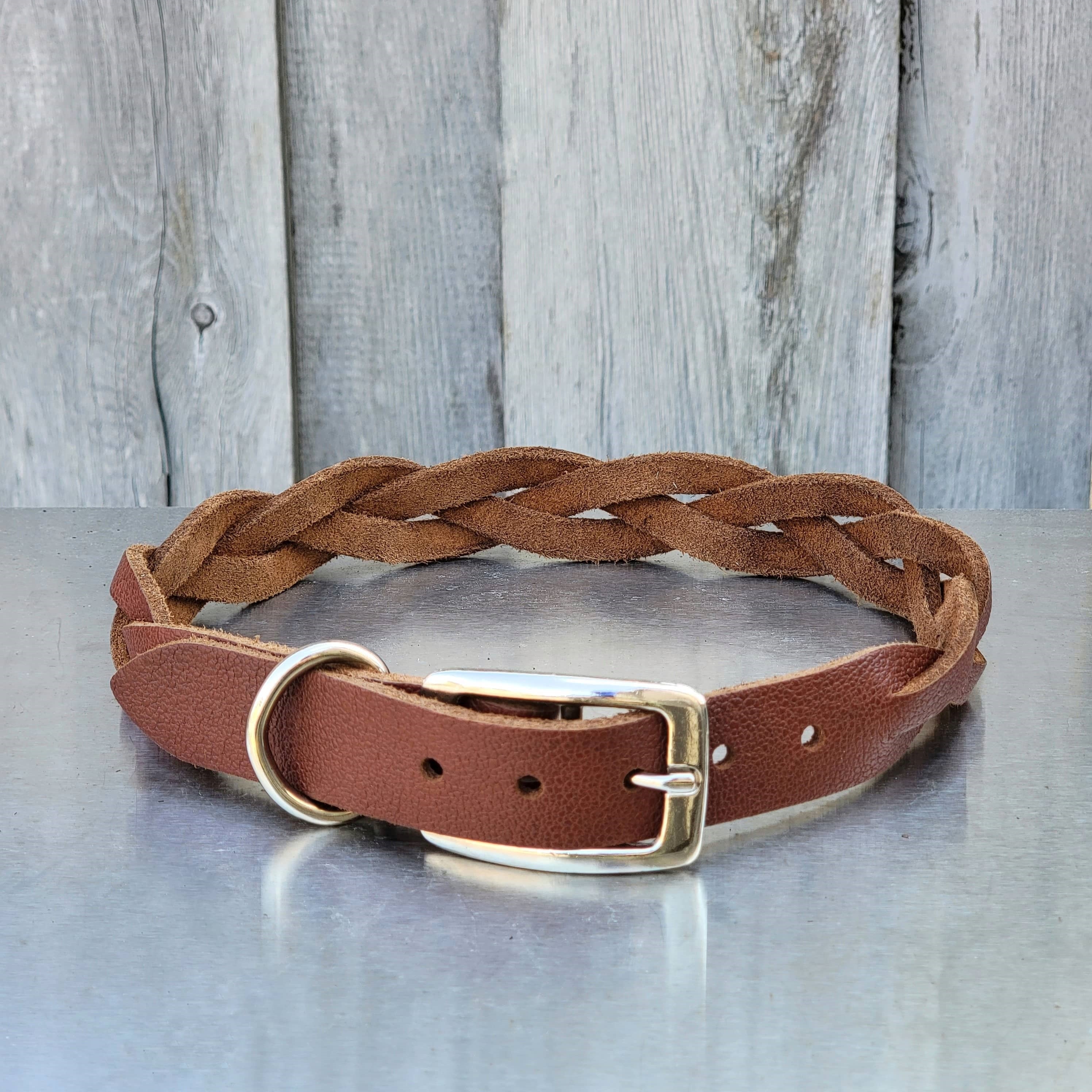 Handmade Braided Leather Dog Collars Canada NAB Leather
