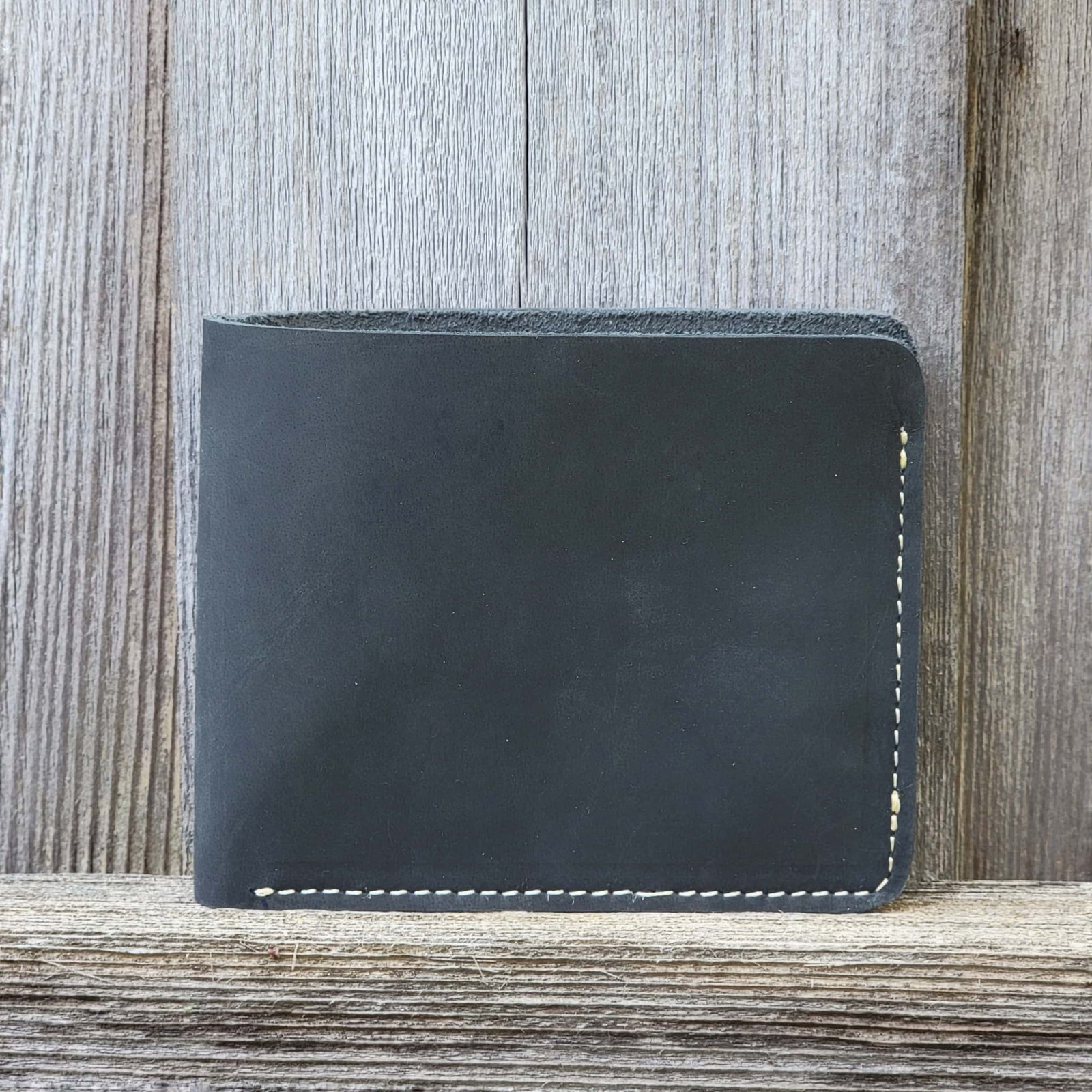 Black Full Grain Leather Wallet with Coin Pouch - Made in Canada