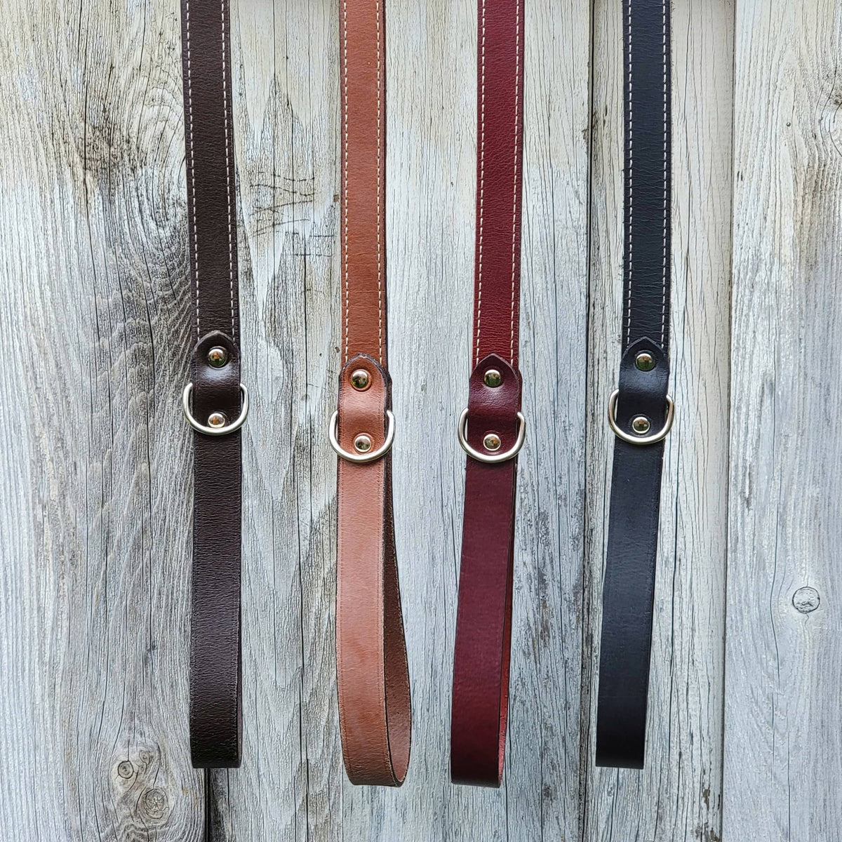 Stitched leather dog leash, 60 inch