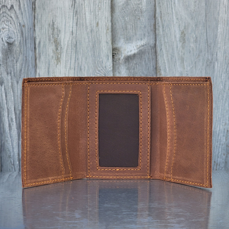 Meraki - Black Full Grain Leather Trifold Wallet