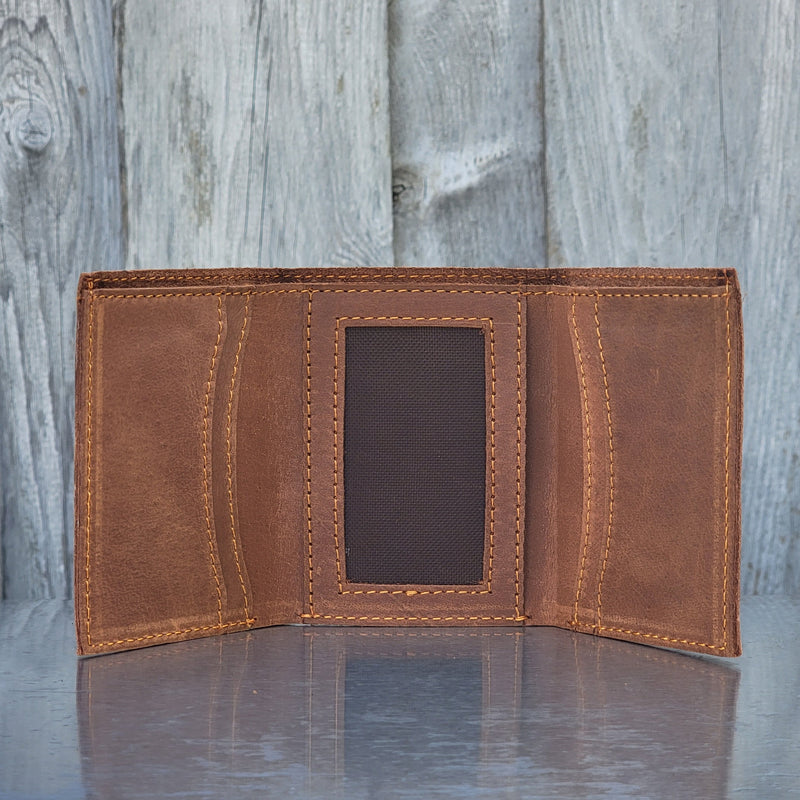 Meraki - Cognac Full Grain Leather Trifold Wallet