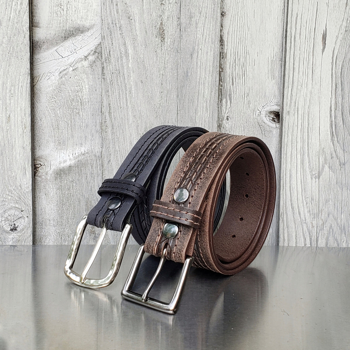 The Purpose Belts 2-piece leather belt gift set