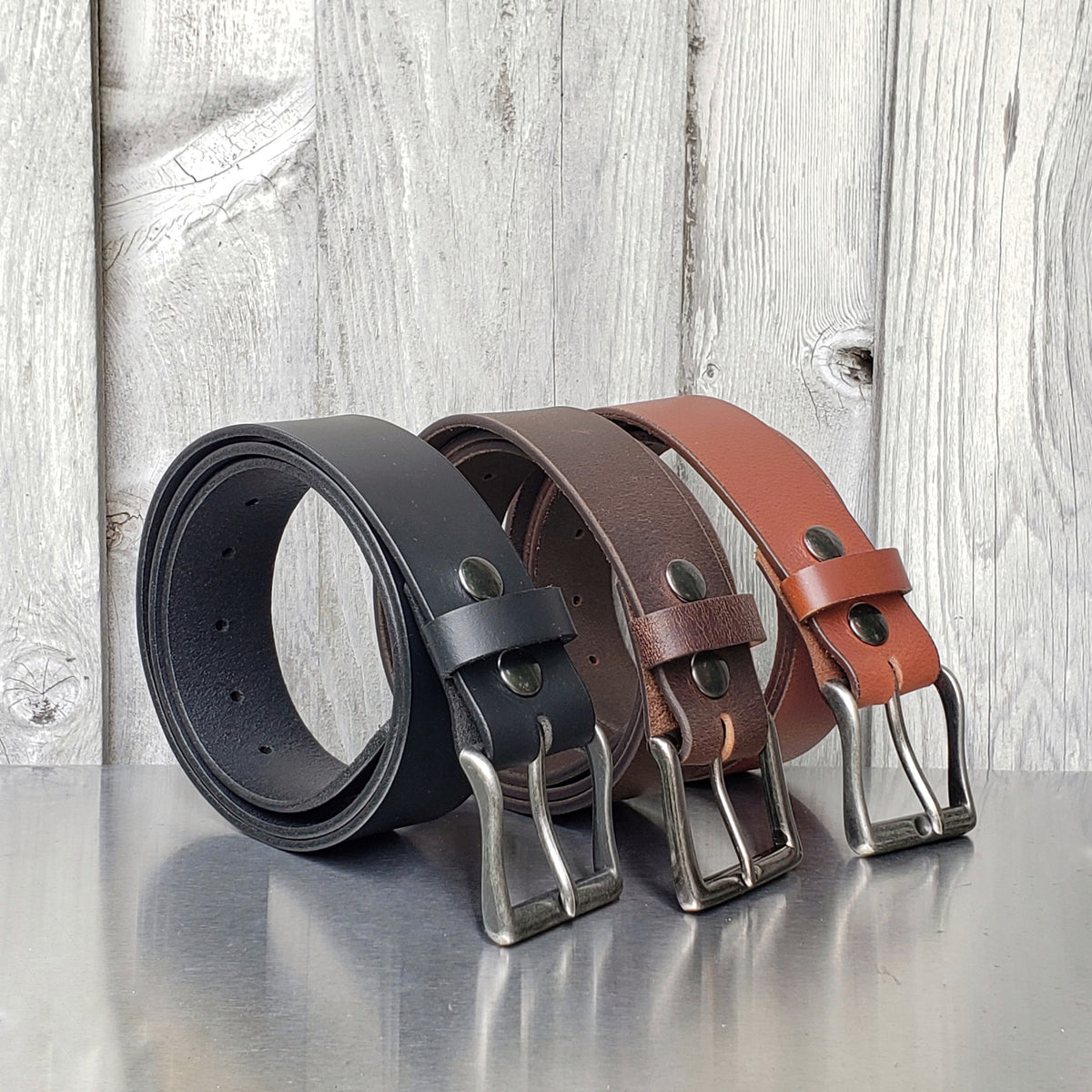 The Long Haul Belts 3-piece leather belt gift set