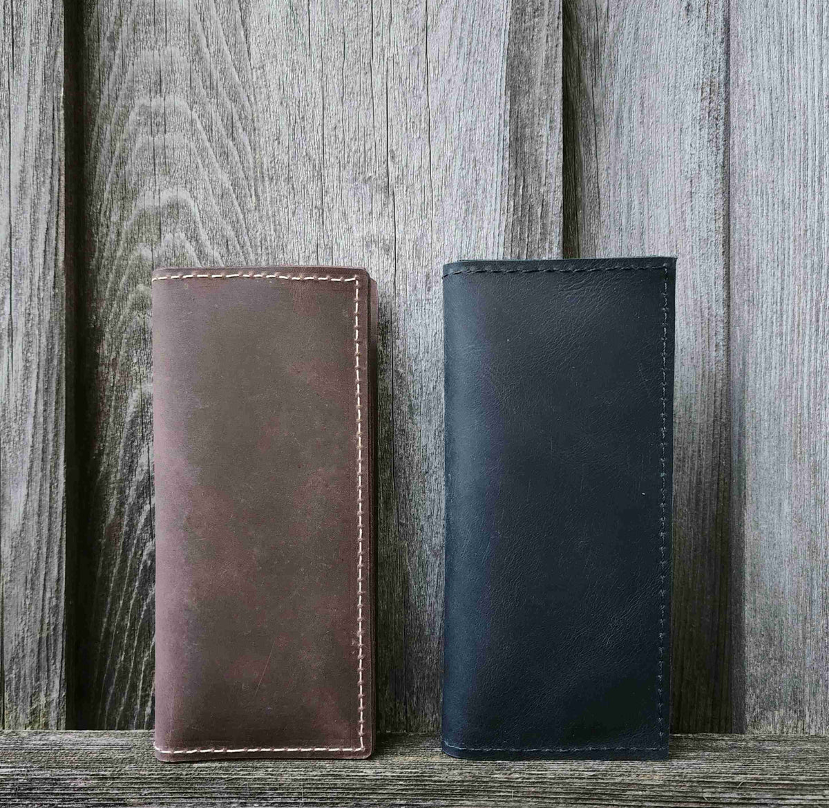 The Long Wallet, brown full-grain leather long wallet