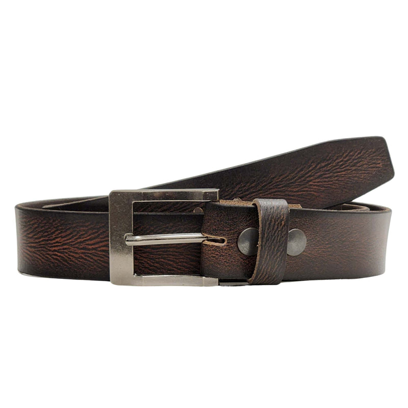 The Embers Belt - Red Leather Belt with Charred Edges