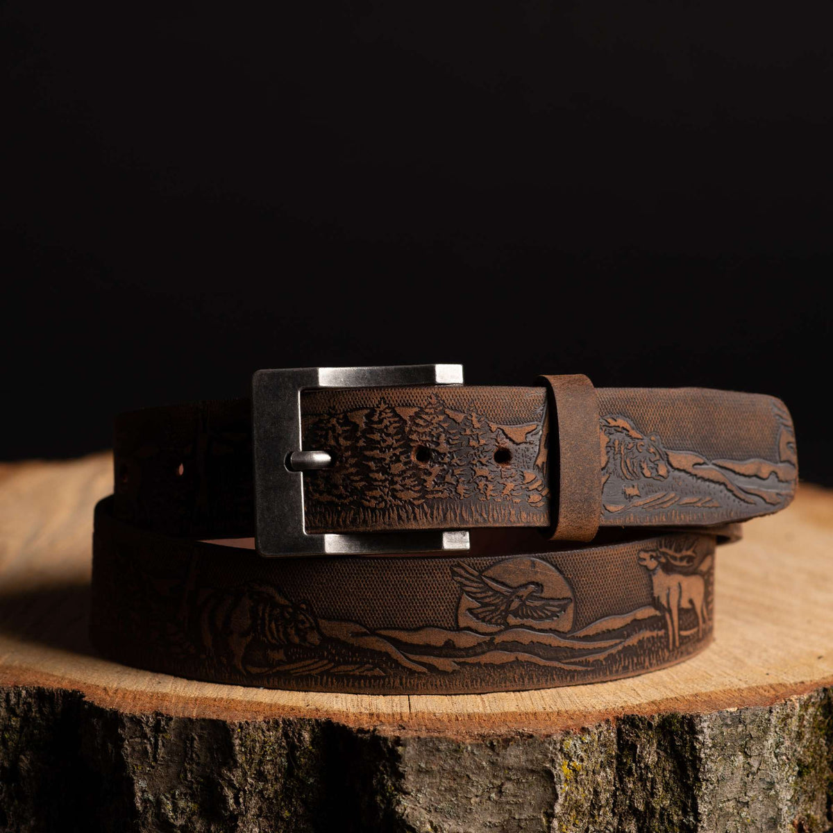 Men s Embossed Leather Belts in Canada NAB Leather