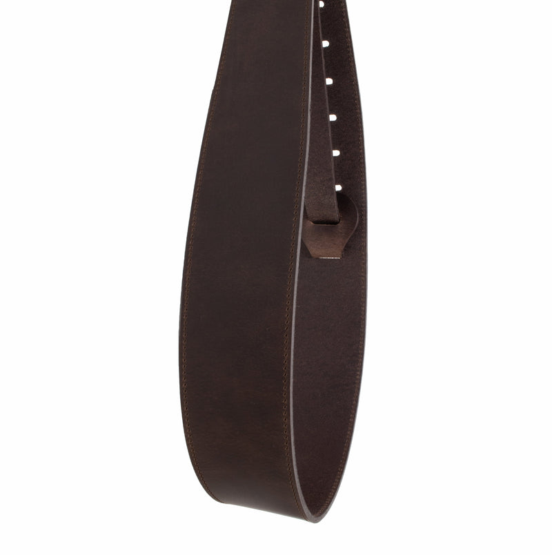 The Legend - Spotted Cognac Heavyweight Smooth Full Grain Leather Guitar Strap