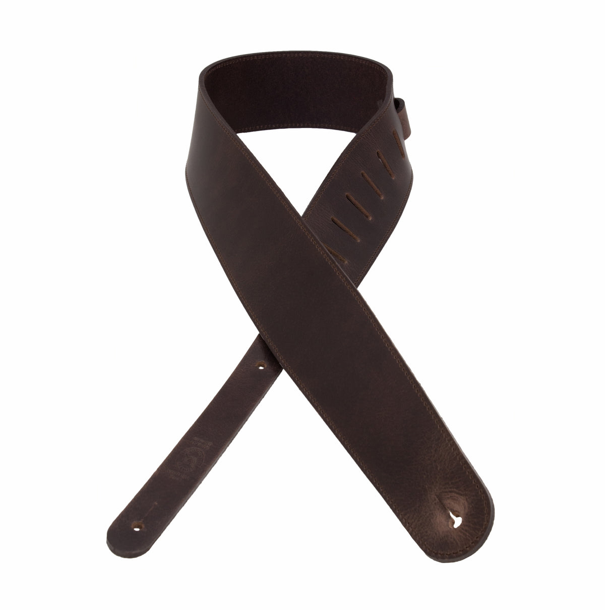 The Legend heavyweight black full-grain leather guitar strap