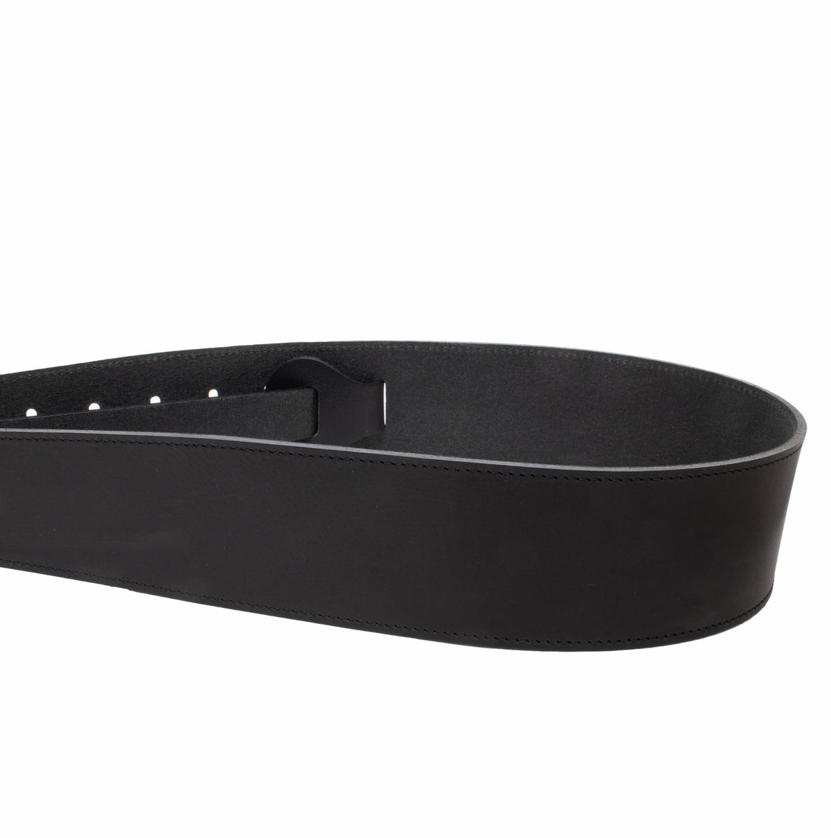The Legend heavyweight black full-grain leather guitar strap