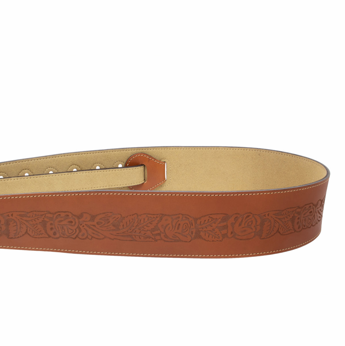 Axl black rose embossed full-grain leather guitar strap