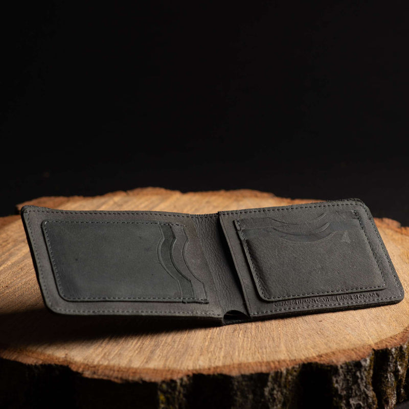 Flex - Vintaged Black Full-Grain Distressed Leather Flexible Wallet