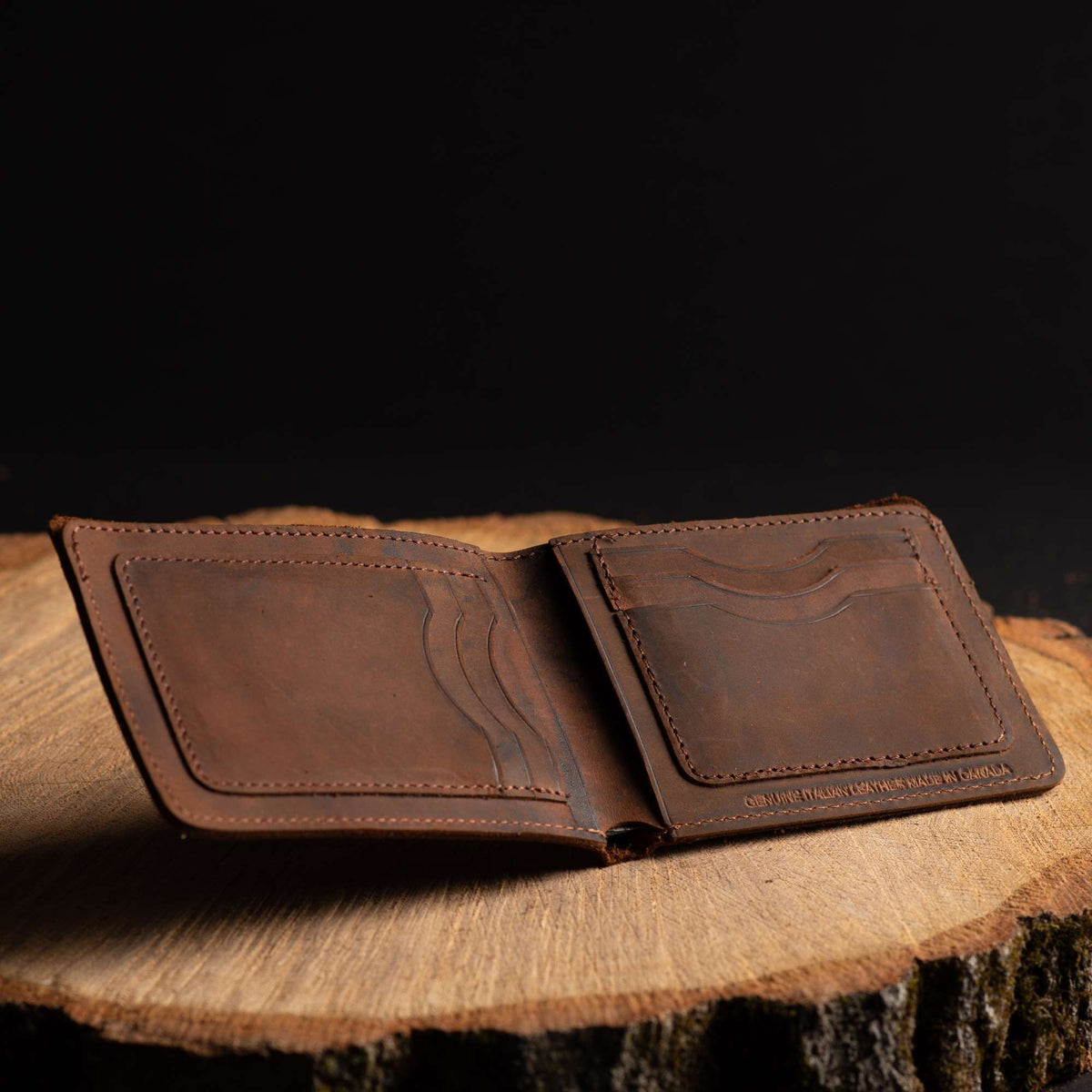 Flex full-grain distressed leather flexible wallet