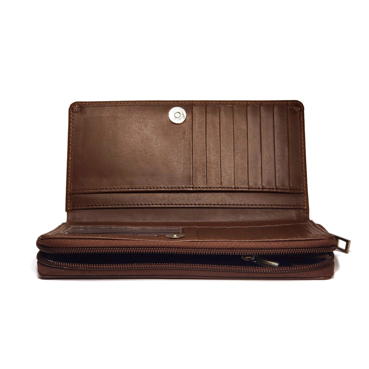 Women's Classic Brown 100% Genuine Leather Wallet - Nab Leather Co