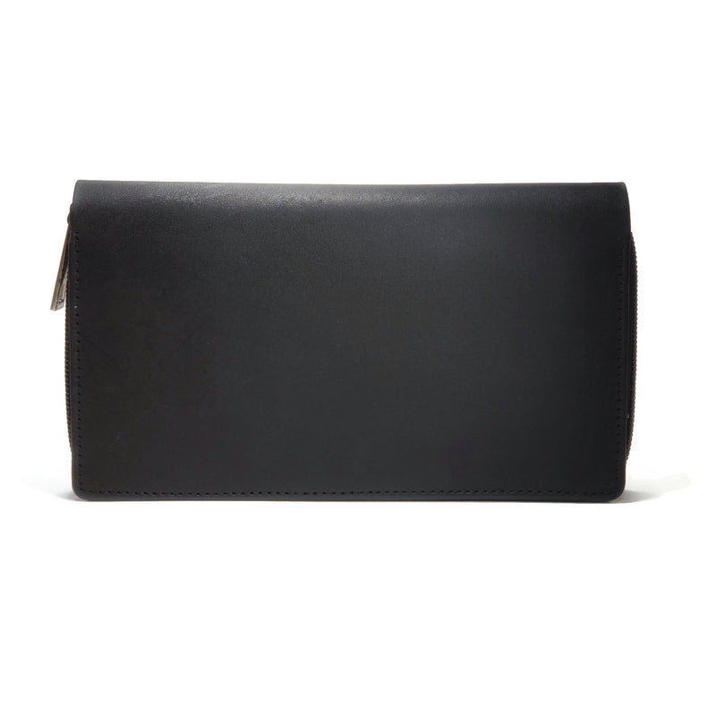 High quality black leather wallet for women