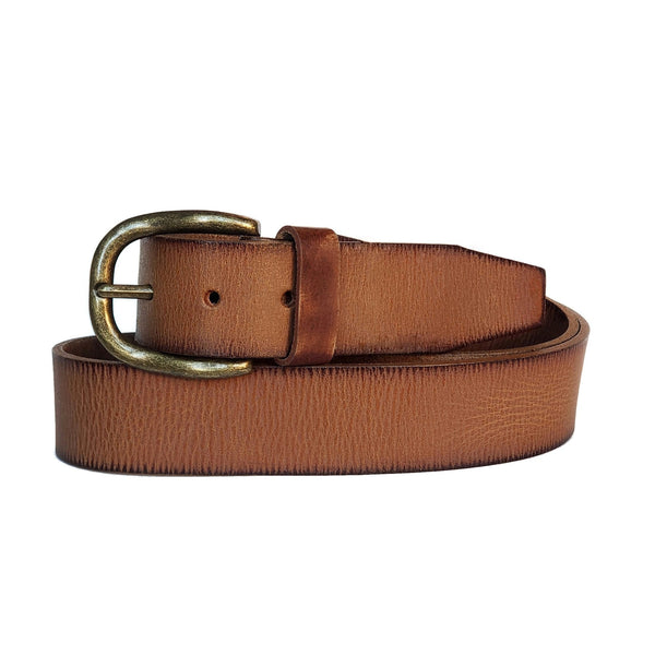 Tan Colored 100% Real Leather Belt Made in Canada - Nab Leather Co