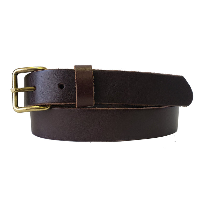 Kyomi- Brown 100% Premium Leather Belt- Made in Canada