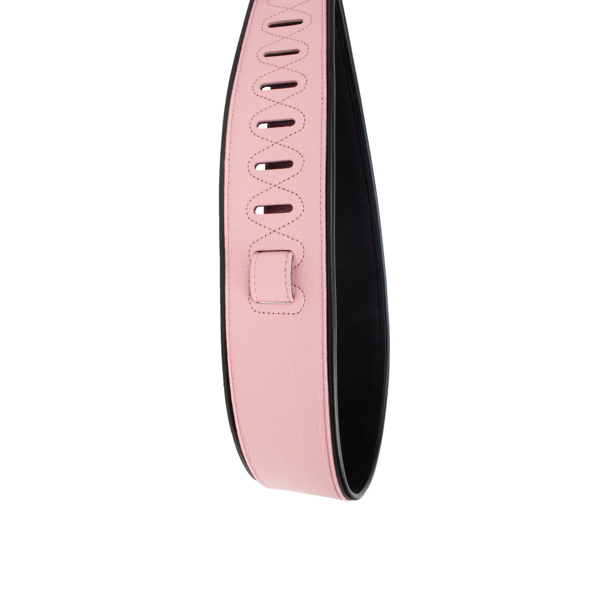Riot limited edition pink edge pipe full-grain leather guitar strap