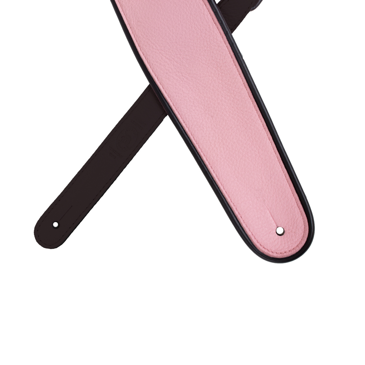 Riot limited edition pink edge pipe full-grain leather guitar strap