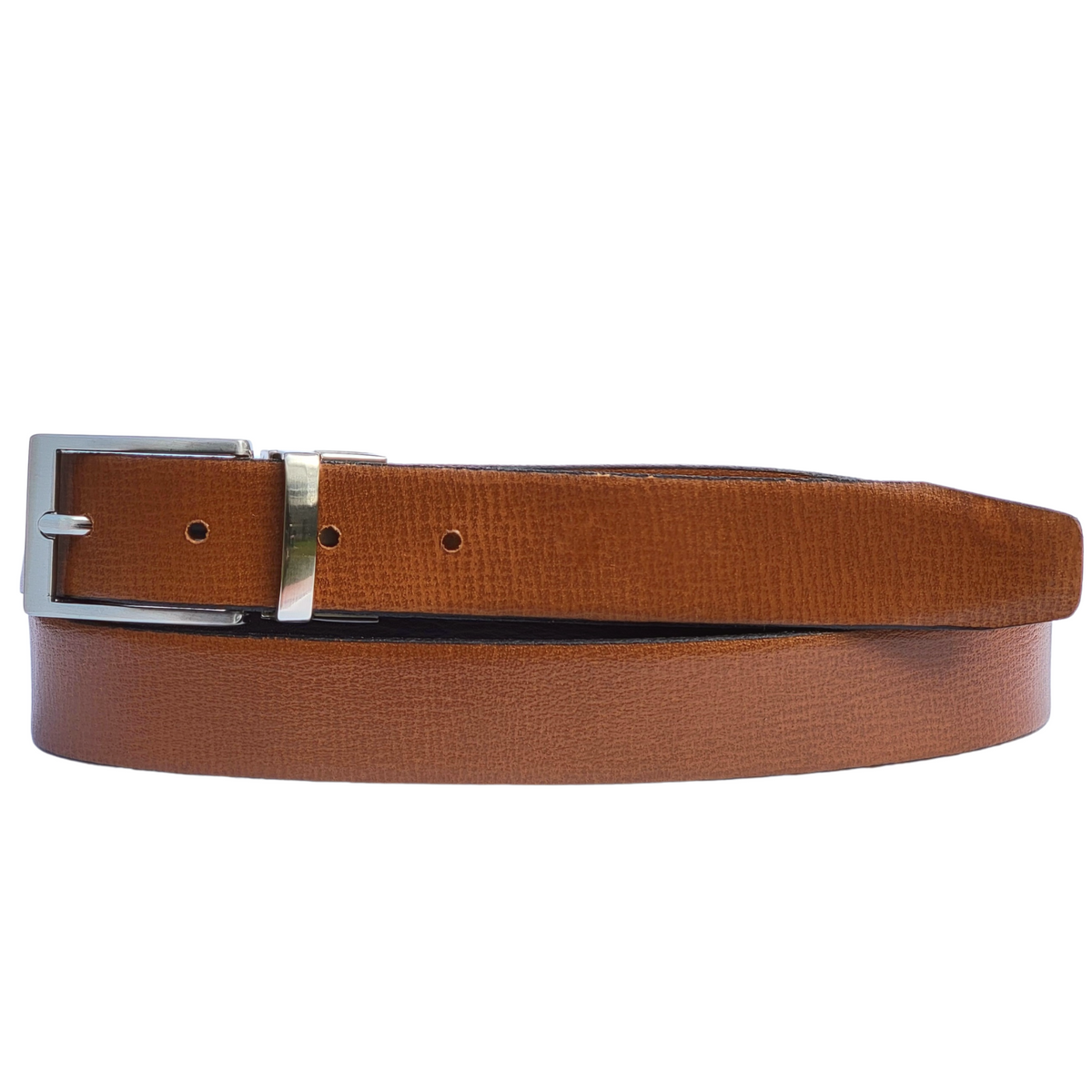Slim reversible brown and black 30 mm leather belt