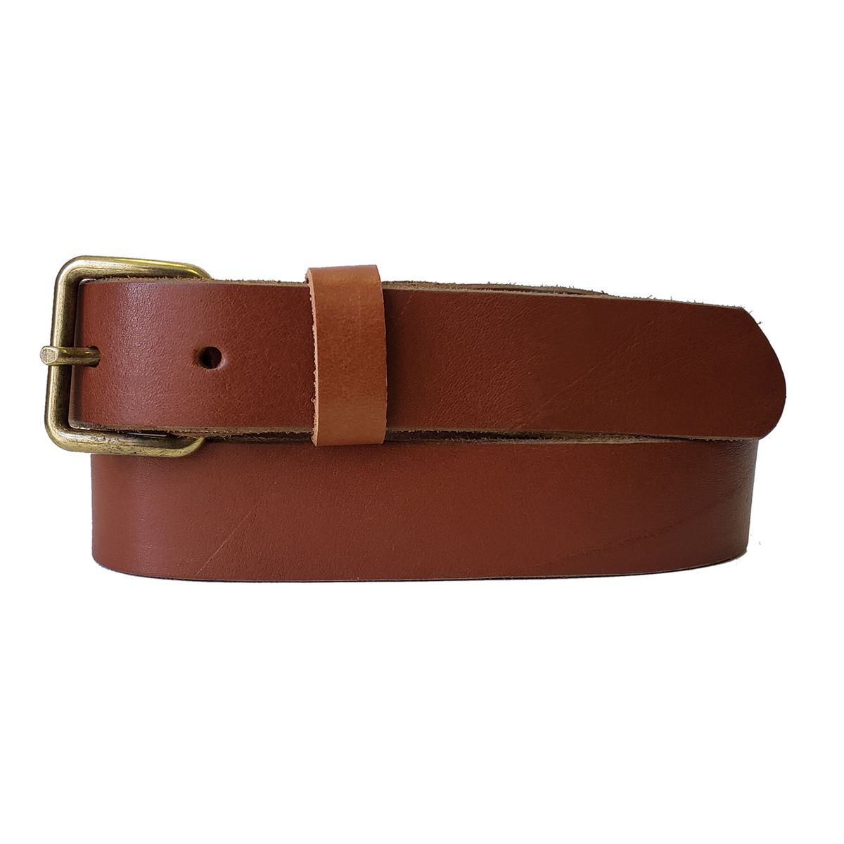 Kyomi premium leather belt in cognac