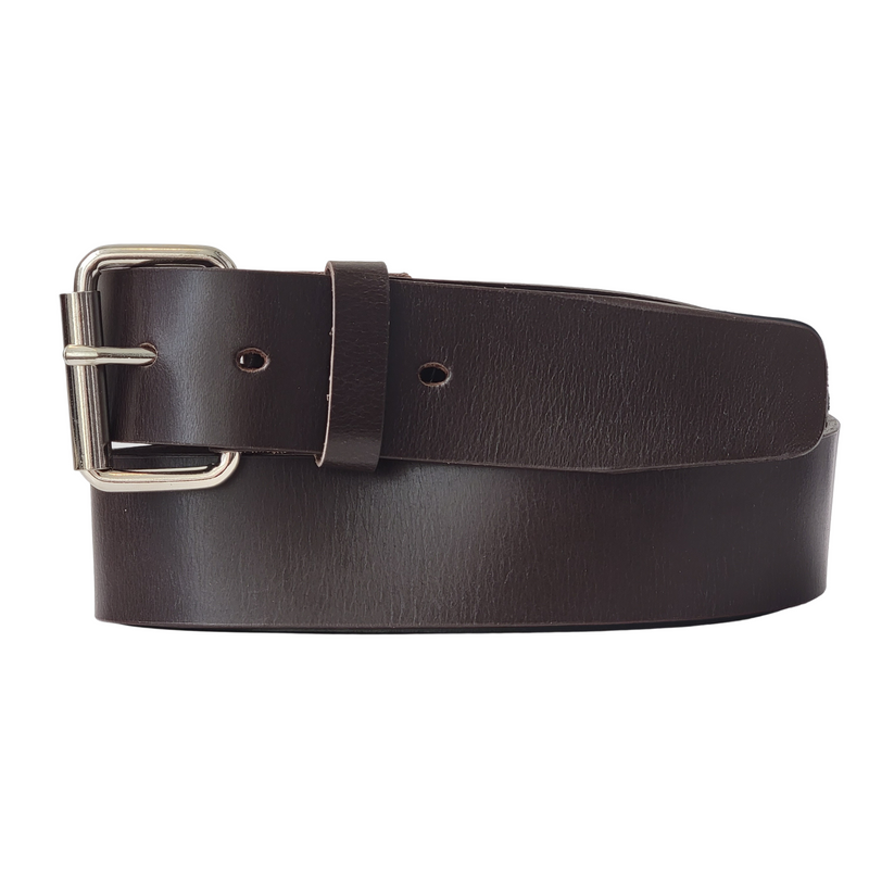 Brown 45 mm 100% Full Grain Bridle Leather Belt for Jeans