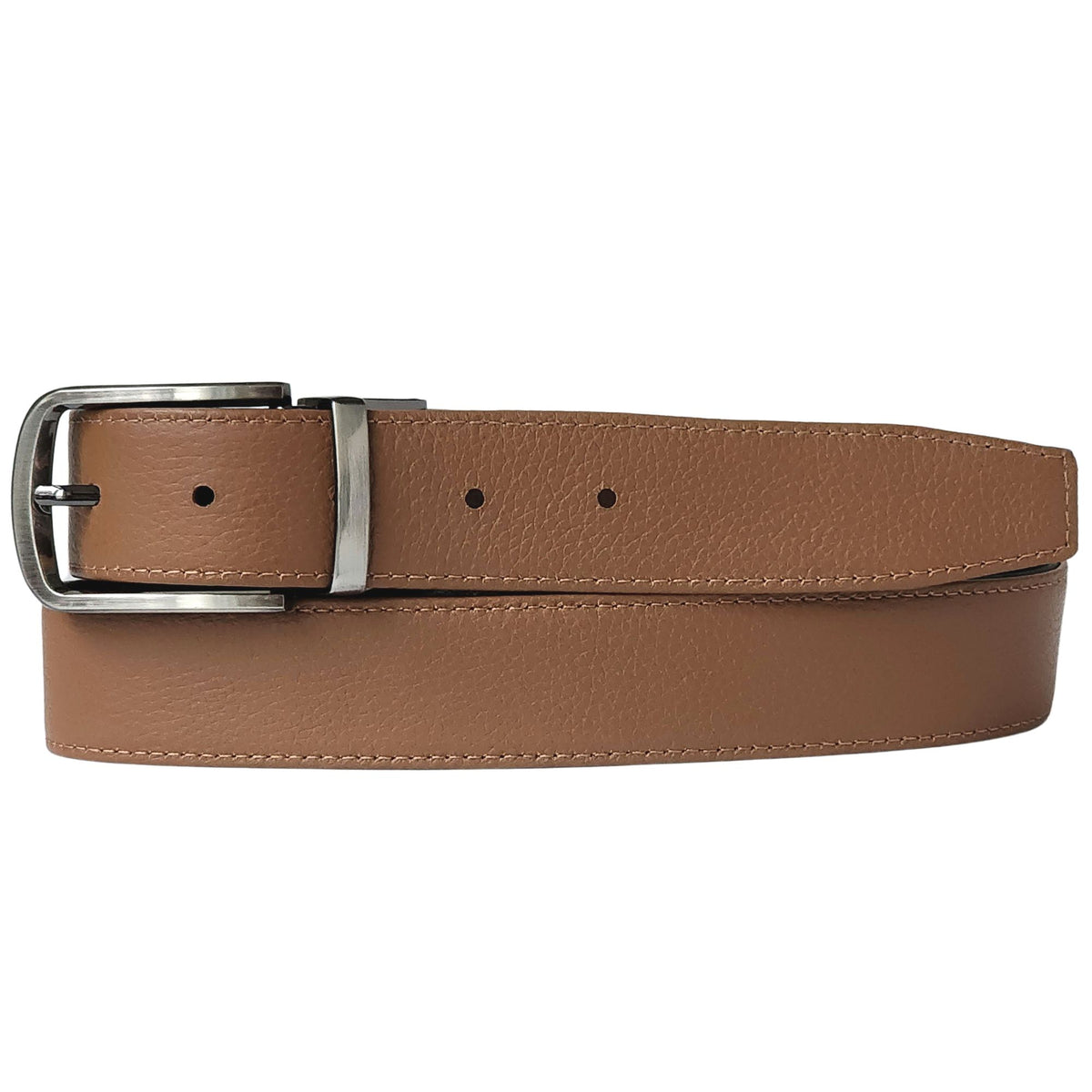 The Harvey Dent reversible stitched pebbled leather belt