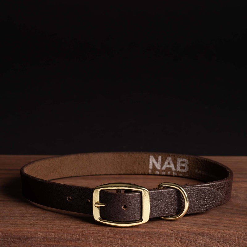 Black Leather Dog Collar - Made in Canada