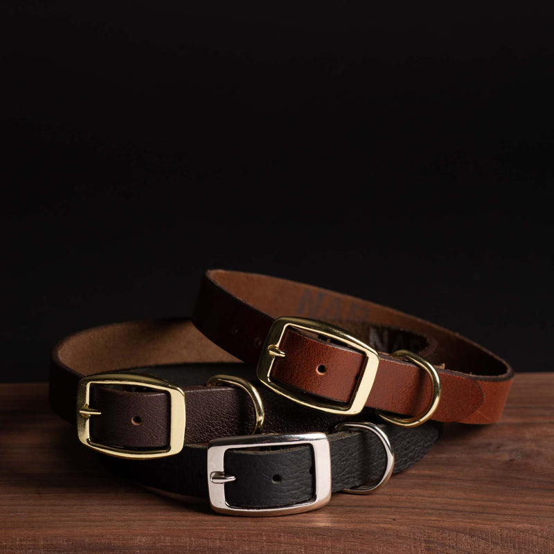 Rover - Classic Brown Full-Grain Leather Dog Collar