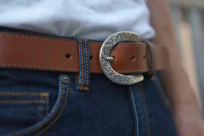 Dark Brown Genuine Leather Vintage Western Men Belt at Rs 325