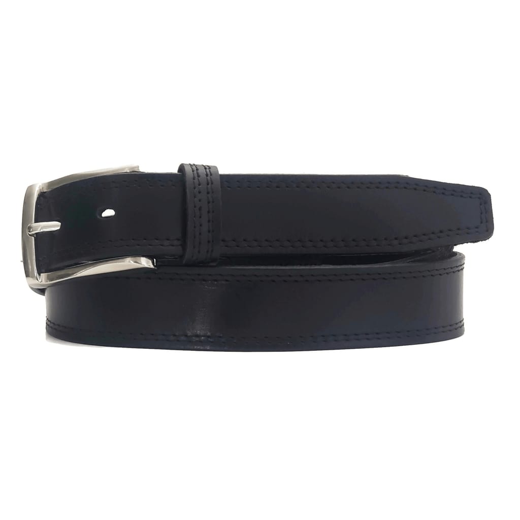 The Milestone formal leather belt in black
